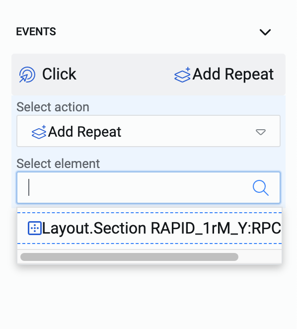 Image showing add repeat action settings